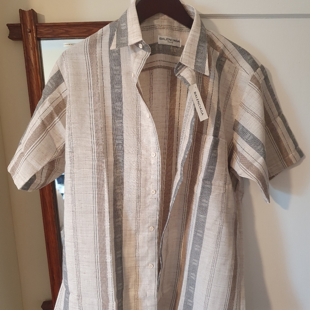 Vintage Balenciaga Linen Short Sleeve Shirt